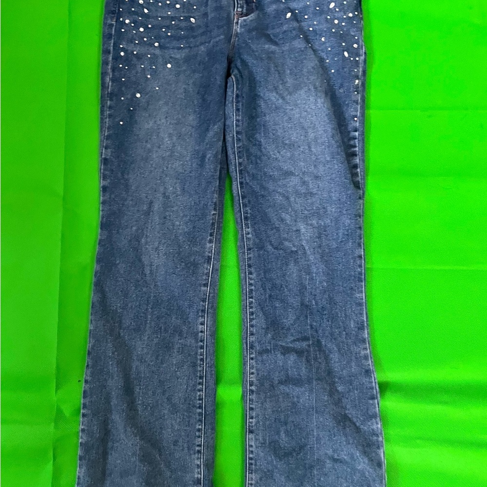 Nicole Miller Blue Flare Wide Leg Jeans